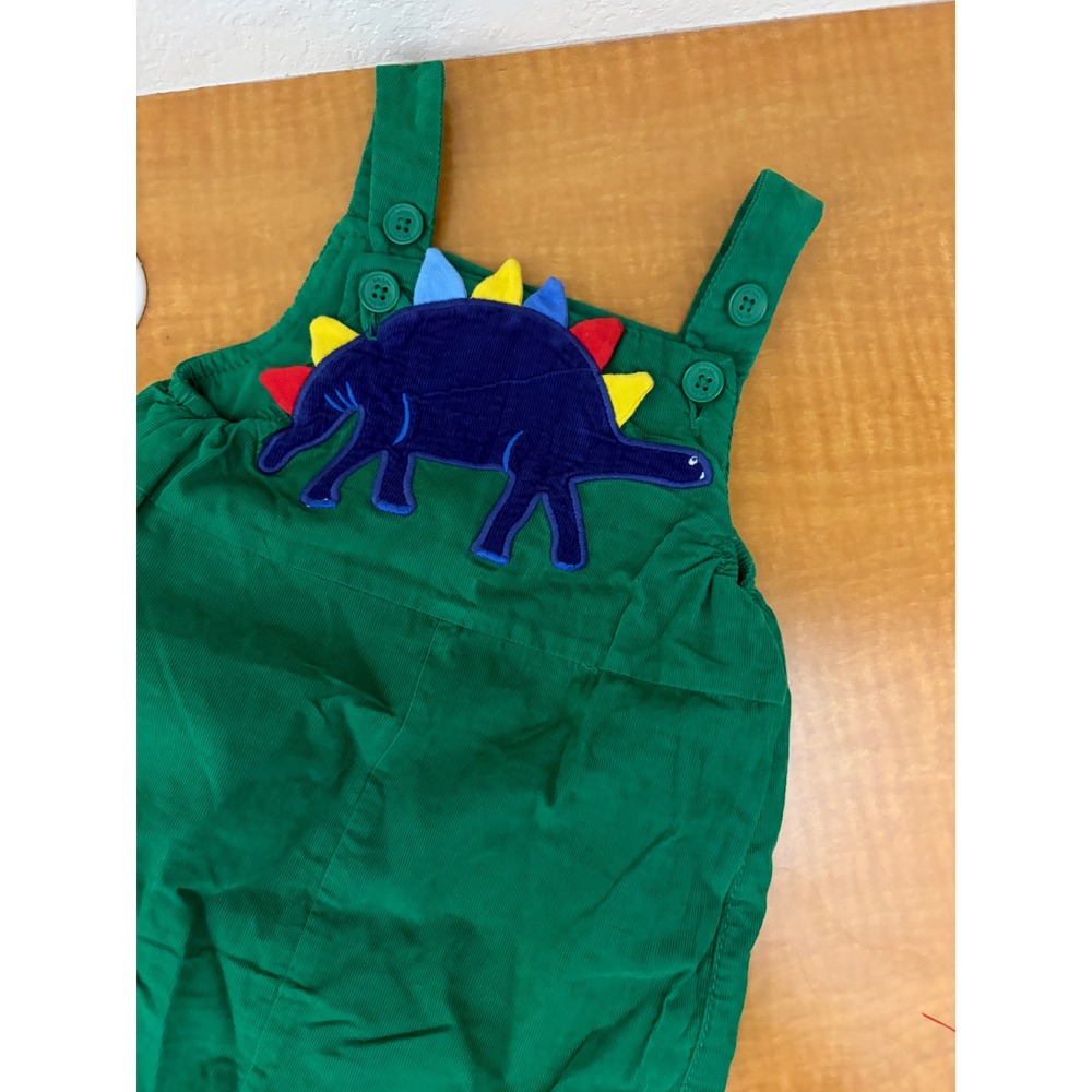 Baby Boden Green Corduroy Dinosaur Stegosaurus Overalls Dungarees 12-18M